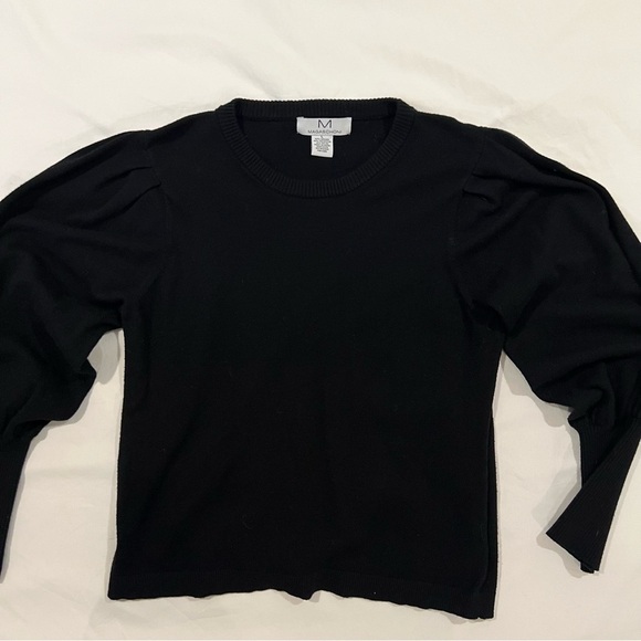 Magaschoni black puff sleeve sweater size large - Picture 4 of 7